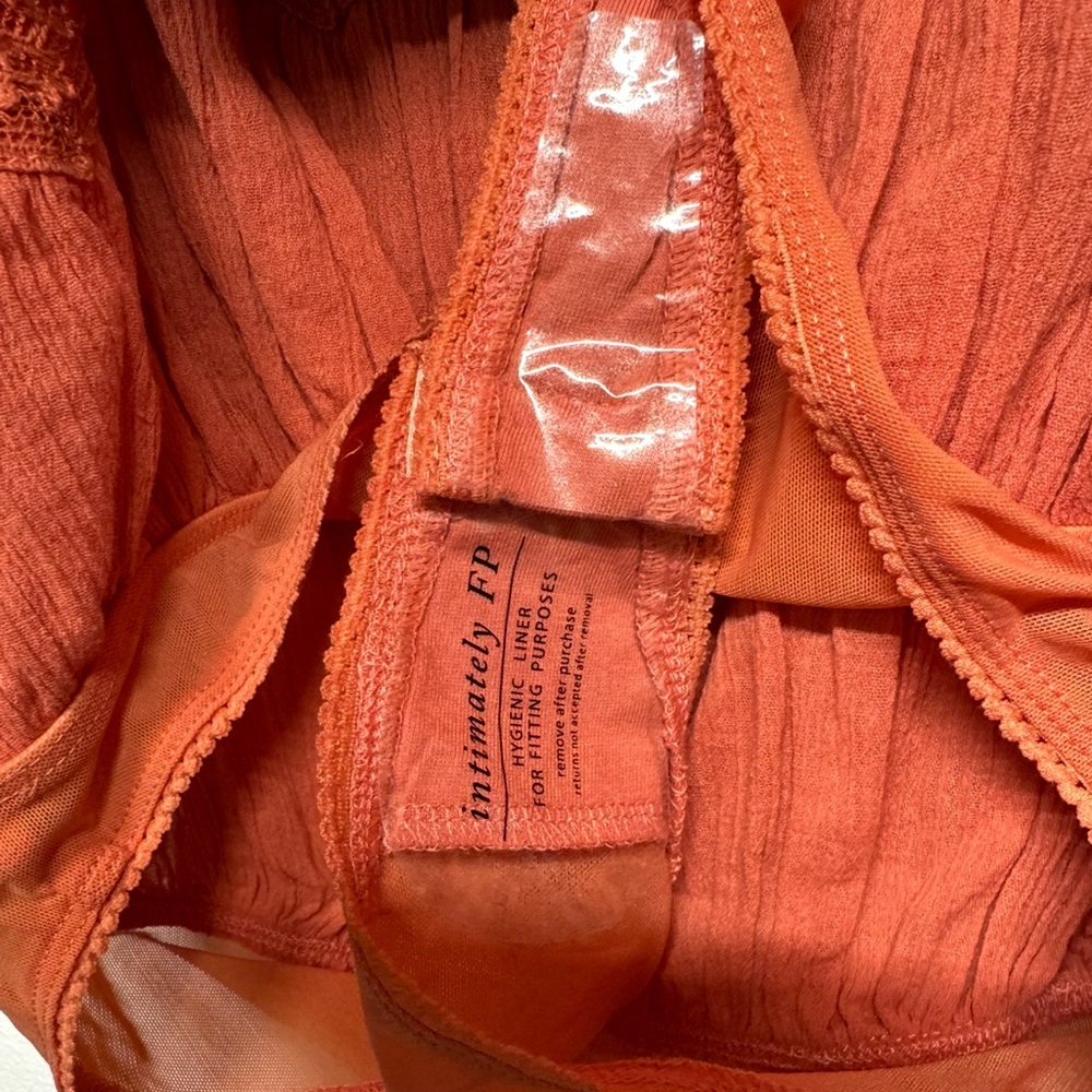 Free People Still The One Lace Trim Cotton Bodysuit in Coral - Picture 8 of 10